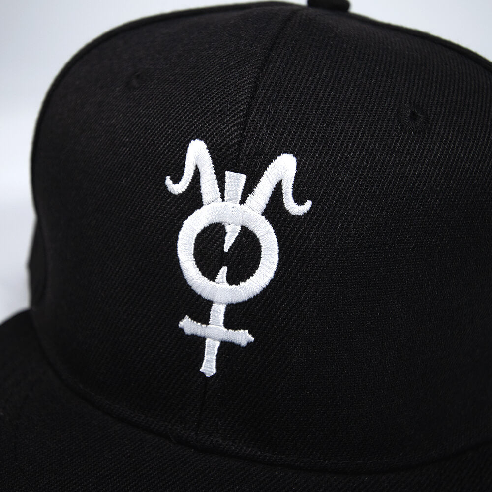 Embroidered Symbol Snapback - Black